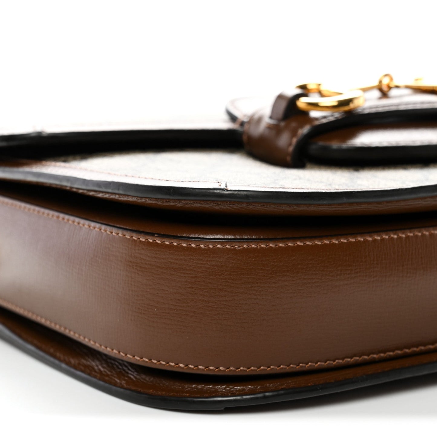 GG Supreme Monogram Horsebit 1955 Shoulder Bag Beige Brown Sugar