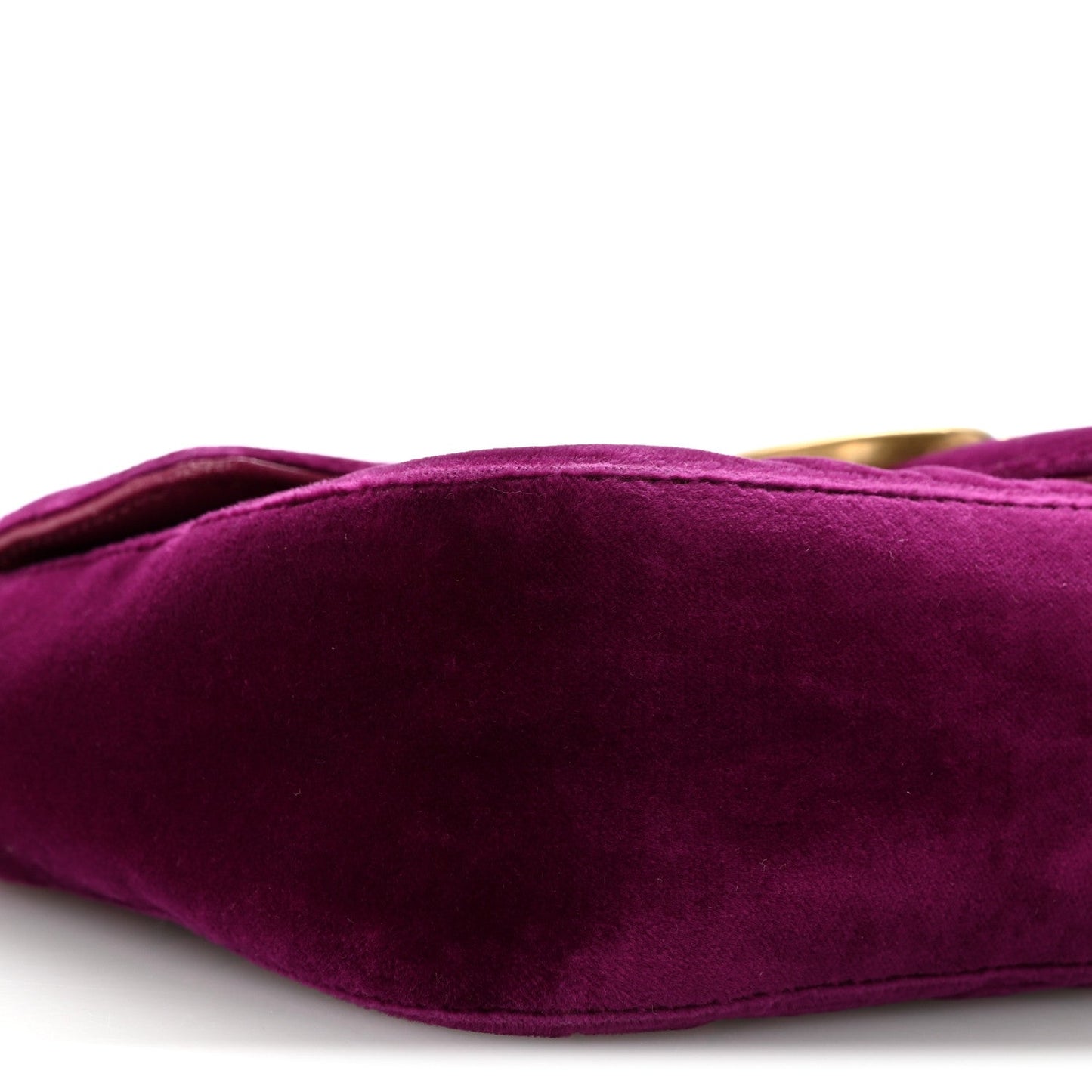 Velvet Matelasse Mini GG Marmont Shoulder Bag Fuchsia Violet Cyclamen