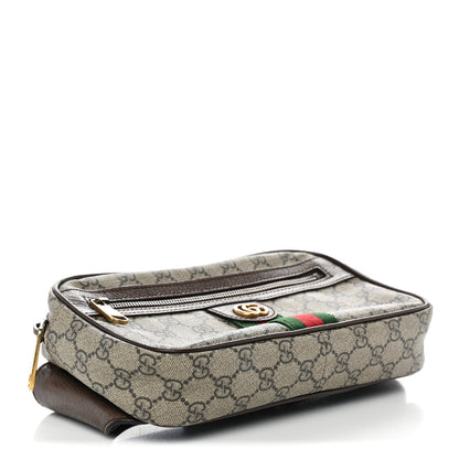 Soft GG Supreme Monogram Medium Ophidia Belt Bag Dark Brown