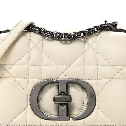 Lambskin Macrocannage Small Dior Caro Bag Ivory