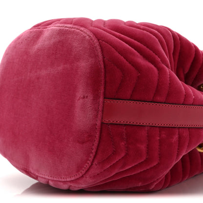 Velvet Matelasse GG Marmont Bucket Bag Light Raspberry Rose