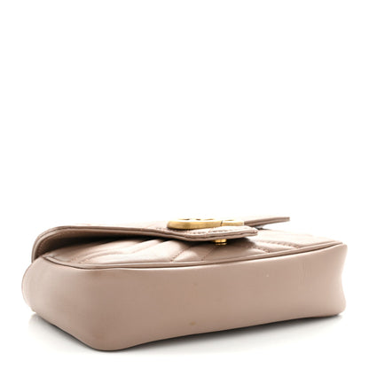 Calfskin Matelasse Super Mini GG Marmont Shoulder Bag Porcelain Rose