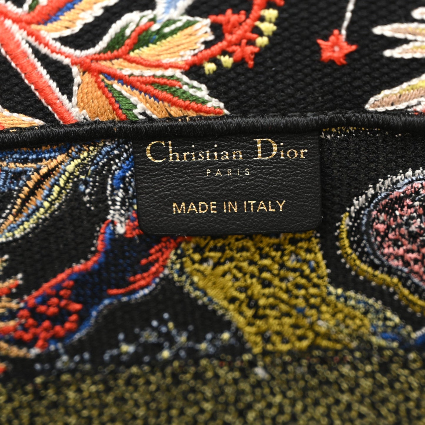 Canvas Zodiac Fantastico Embroidered Medium Book Tote Black Multicolor