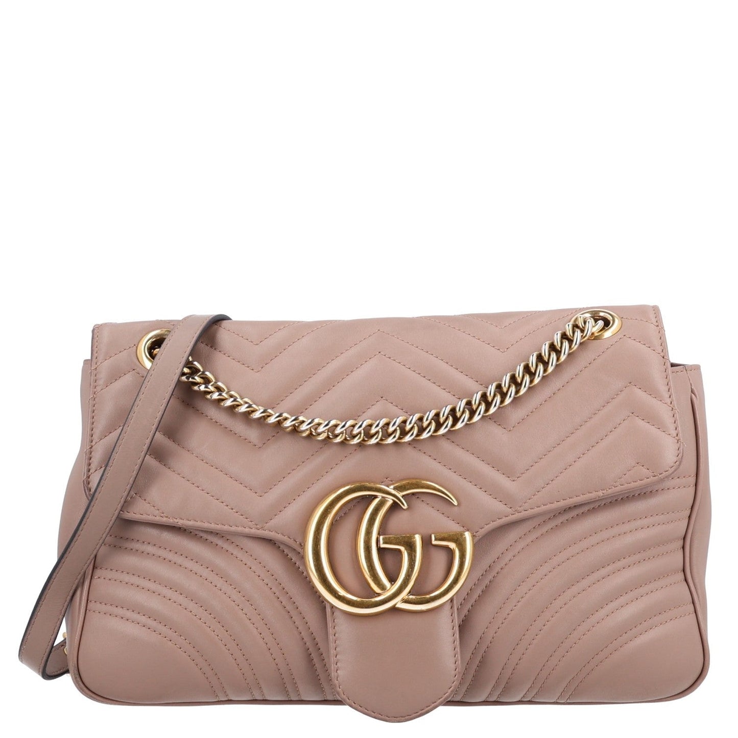 Calfskin Matelasse Medium GG Marmont Shoulder Bag Porcelain Rose