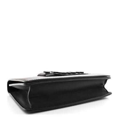 Ultra Matte Calfskin J'Adior Chain Flap Bag Black
