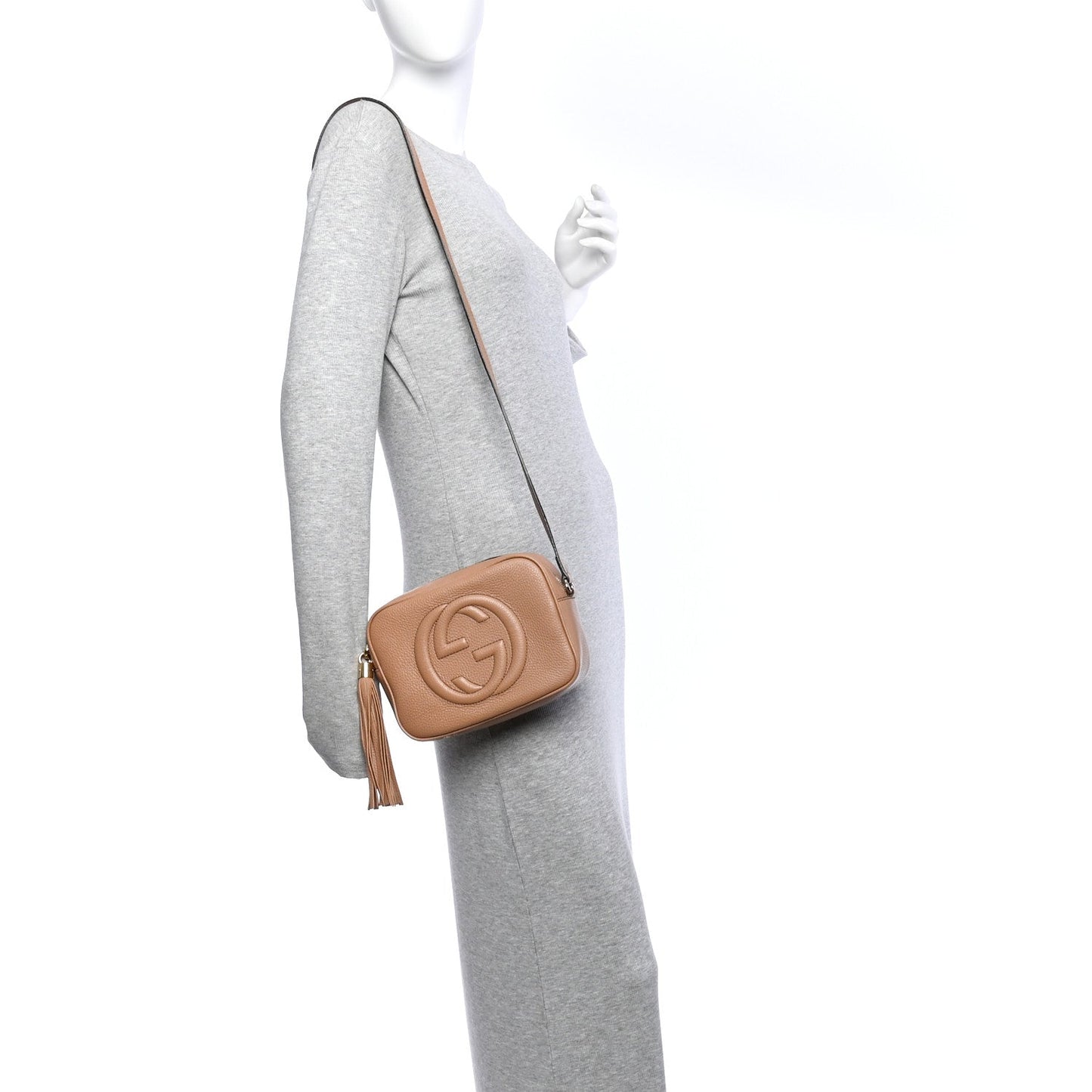 Pebbled Calfskin Small Soho Disco Bag Camelia