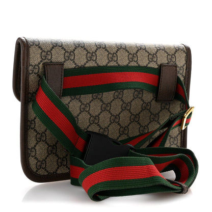 GG Supreme Monogram Neo Vintage Web Belt Bag Brown