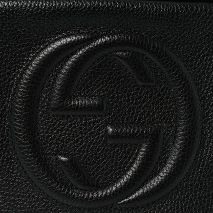Pebbled Calfskin Small Soho Disco Bag Black