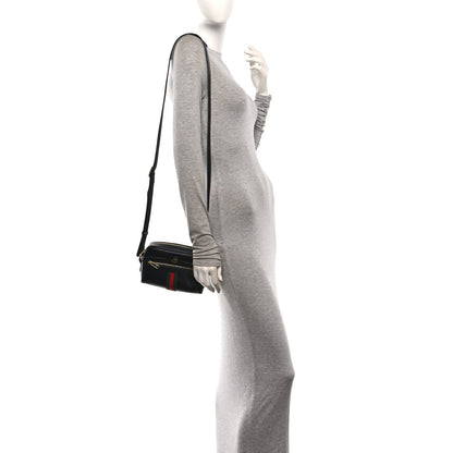 Calfskin Web Mini Ophidia Shoulder Bag Black