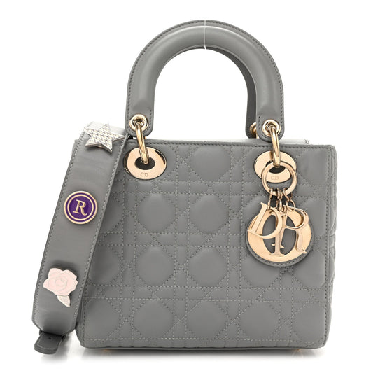 Lambskin Cannage Small My ABCDior Lady Dior Grey