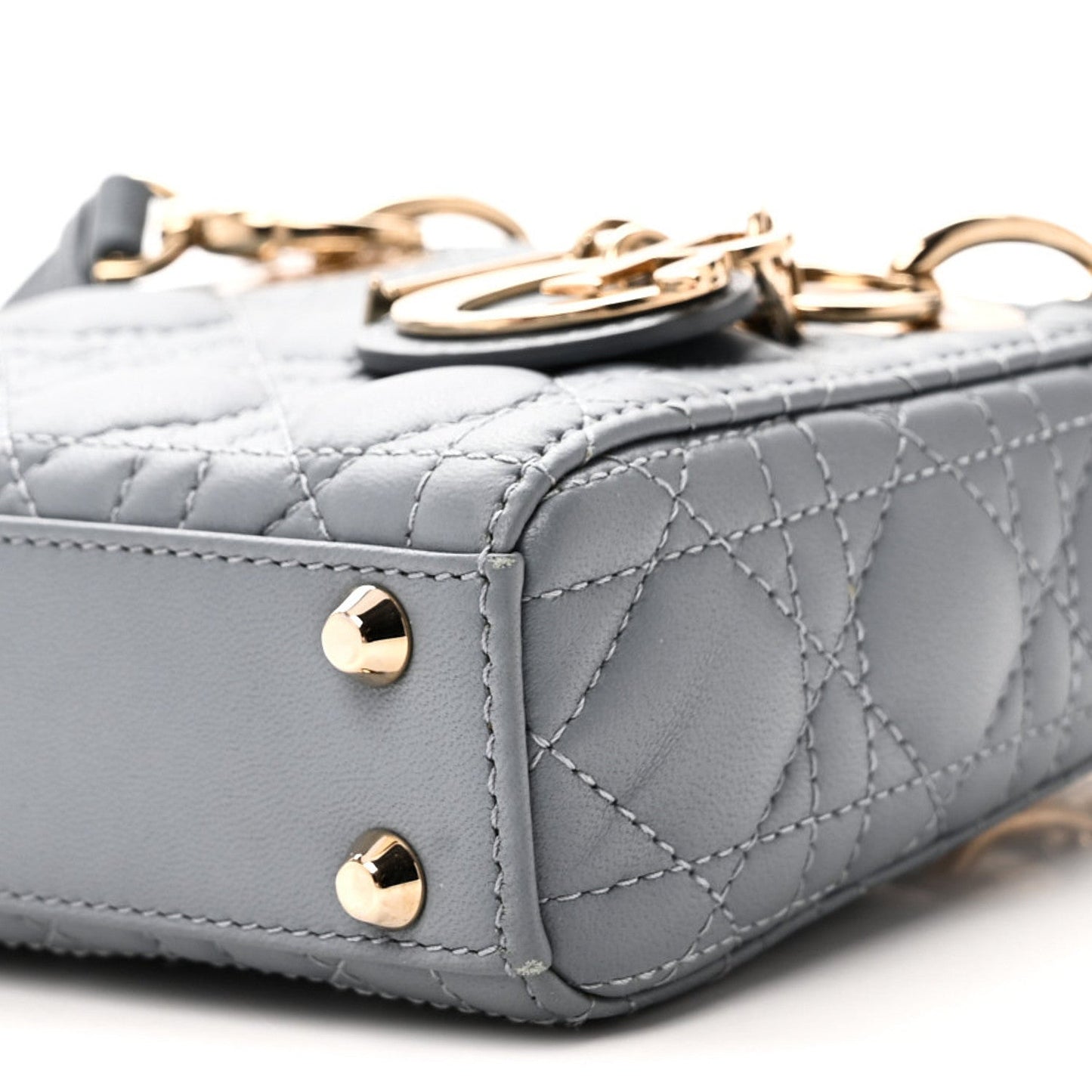 Lambskin Cannage Micro Lady Dior Cloud Blue