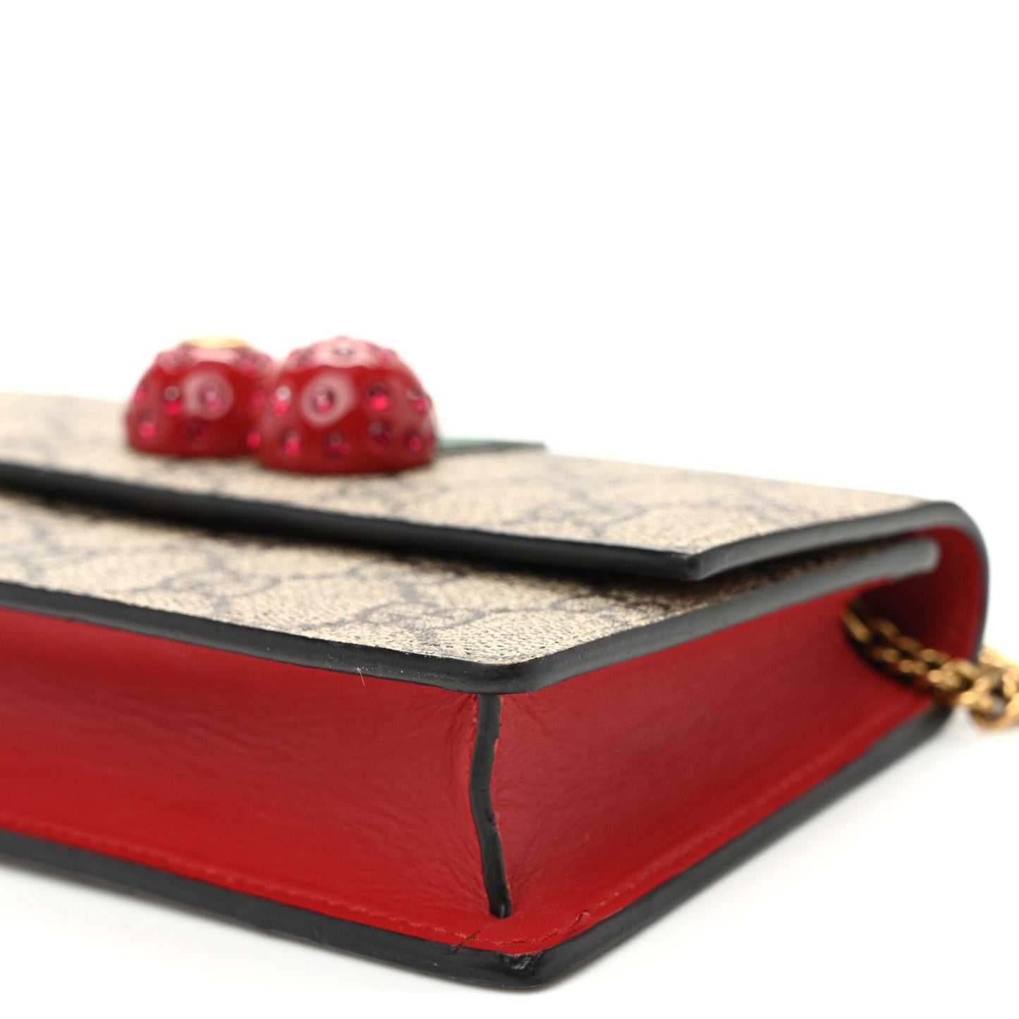 GG Supreme Monogram Mini Cherry Chain Bag