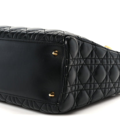 Lambskin Cannage Medium Lady Dior Black