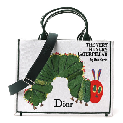 Canvas Embroidered Medium The Very Hungry Caterpillar Book Tote With Strap White Multicolor