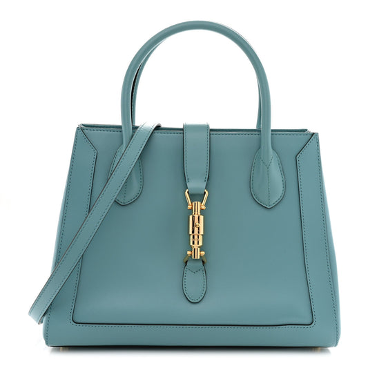 Boarded Plutone Calfskin Medium Jackie 1961 Tote Dusty Azure