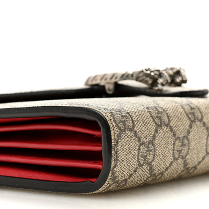 GG Supreme Monogram Mini Dionysus Chain Wallet Beige Vulcanic Red