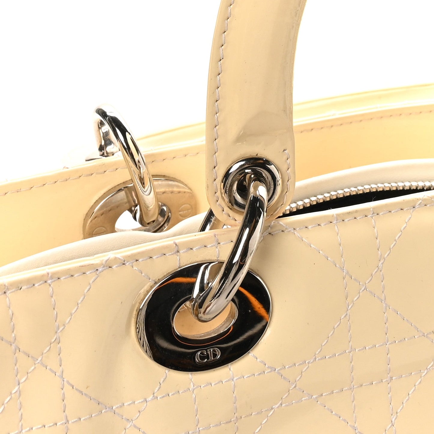 Patent Cannage Large Lady Dior White