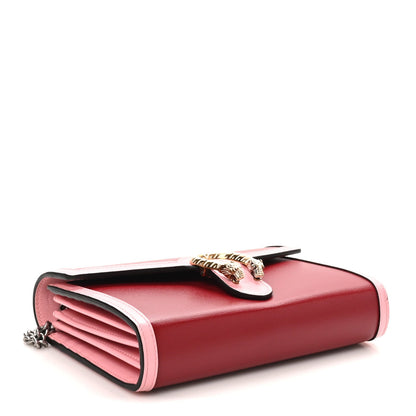 Azalea Calfskin Enamel Mini Dionysus Chain Wallet New Cherry Red Wild Rose Off White