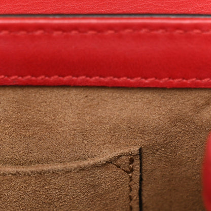 GG Supreme Monogram Calfskin Small Padlock Shoulder Bag Beige Hibiscus Red New Rosette