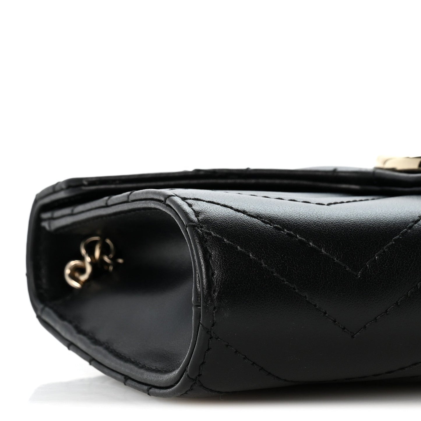 Calfskin Matelasse GG Marmont Chain Wallet Black