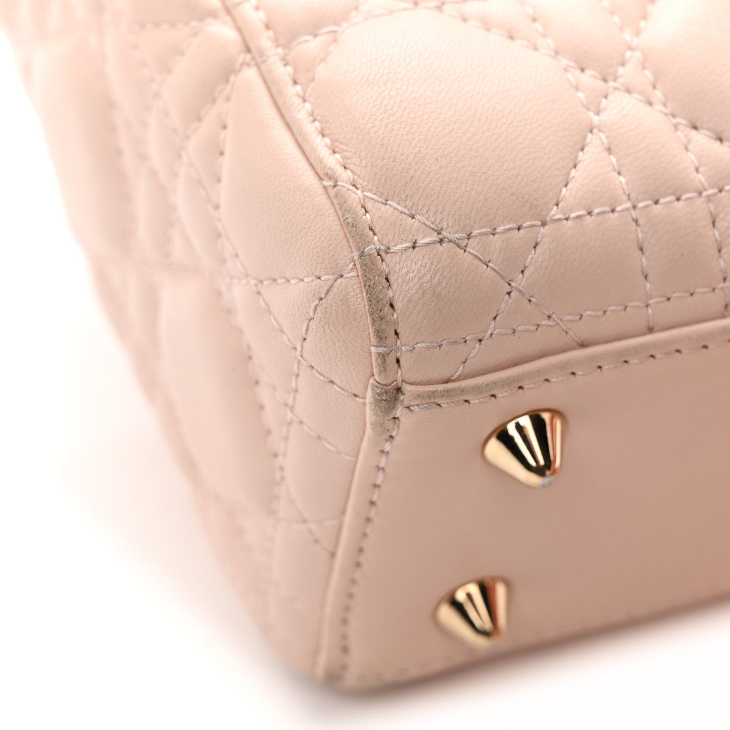 Lambskin Cannage Small Lucky Badges My Lady Dior Light Pink