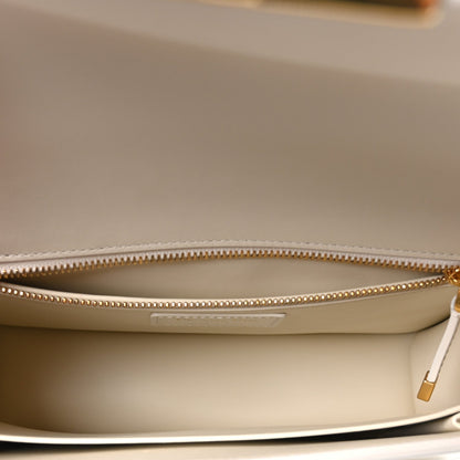 Box Calfskin 30 Montaigne Flap Bag Latte