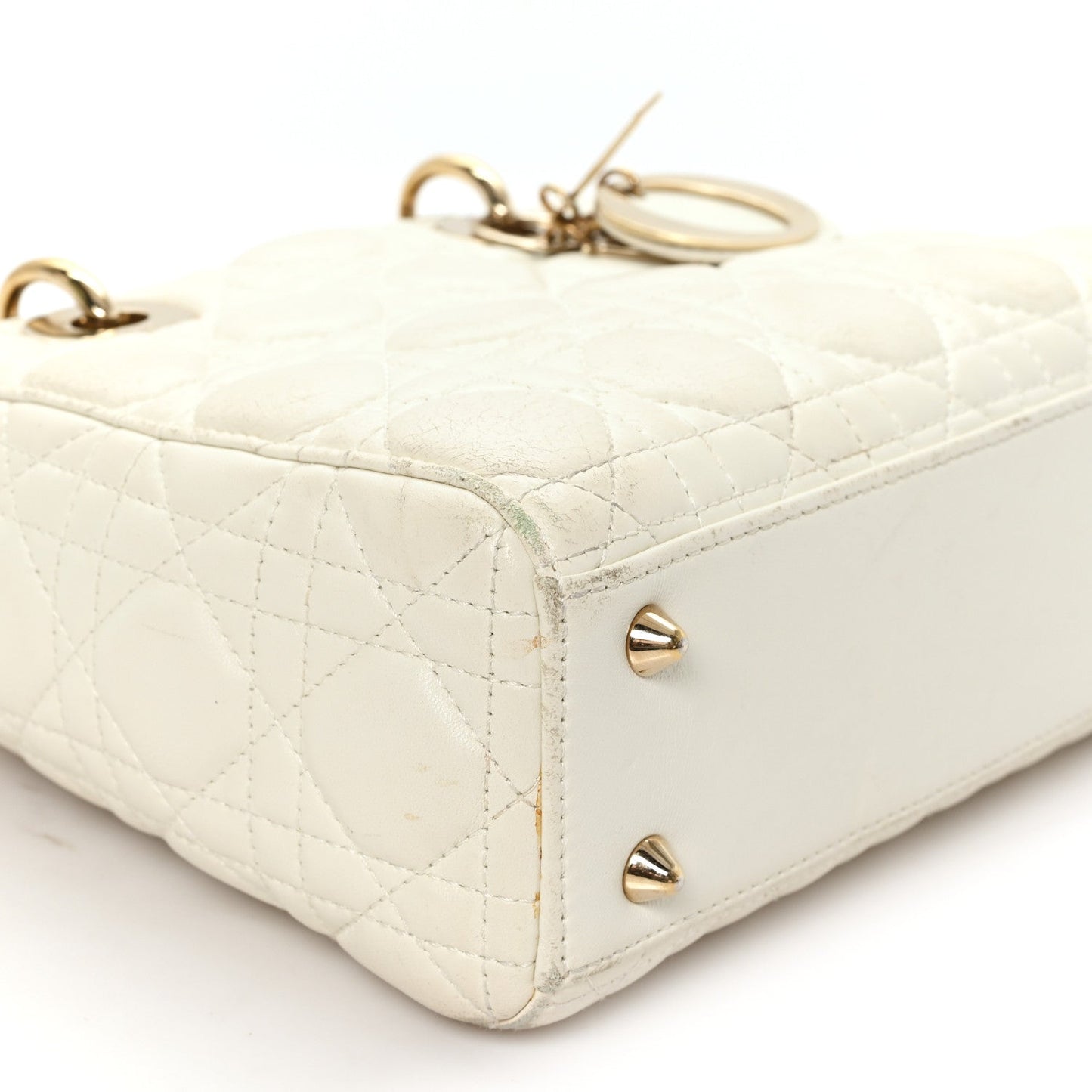 Lambskin Cannage Small My ABCDior Lady Dior White