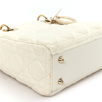 Lambskin Cannage Small My ABCDior Lady Dior White