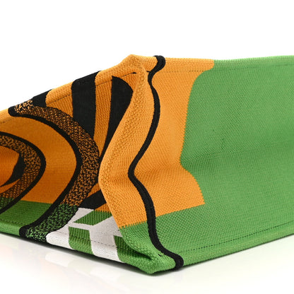 Canvas Embroidered Medium Jungle Pop Book Tote Green Multicolor