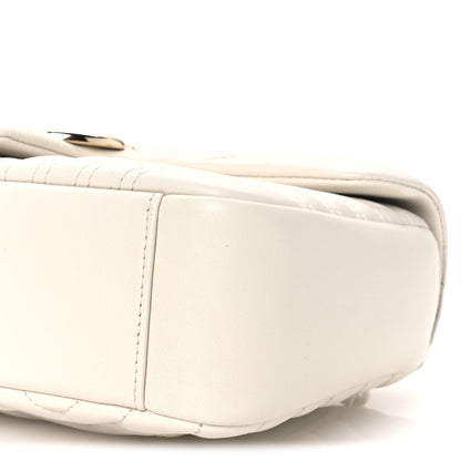 Lambskin Matelasse Medium GG Marmont Shoulder Bag White