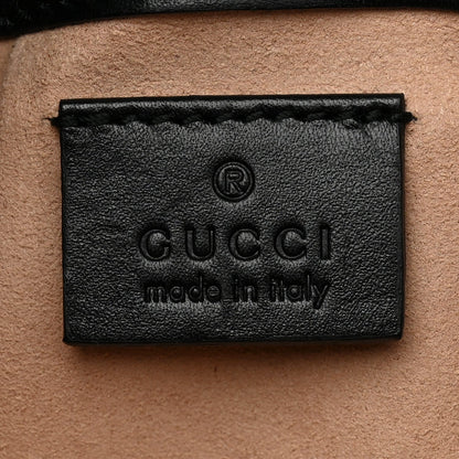 Calfskin Matelasse Super Mini GG Marmont Shoulder Bag Black