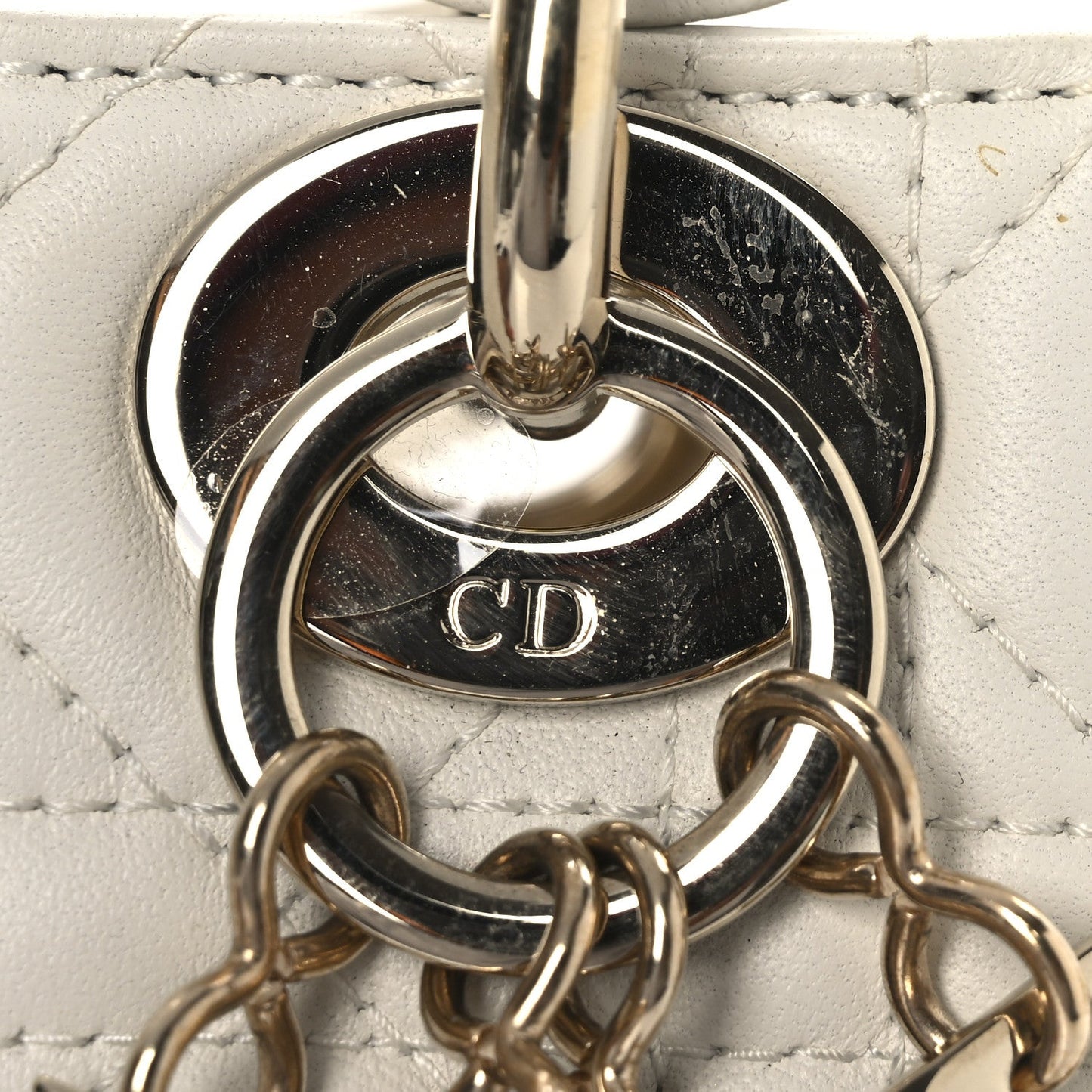 Lambskin Cannage Mini Lady Dior White