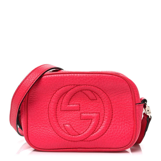 Pebbled Calfskin Children's Mini Soho Disco Messenger Bag Pink