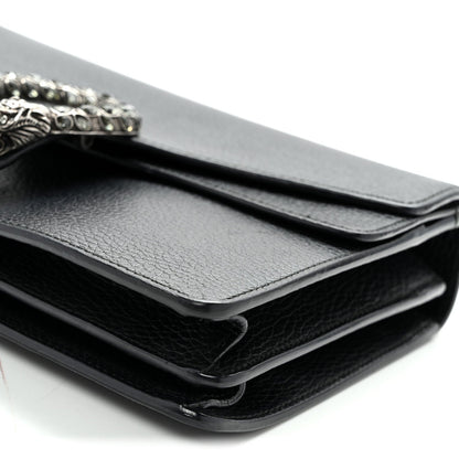 Pebbled Calfskin Small Dionysus Shoulder Bag Black