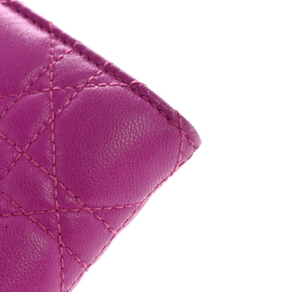 Lambskin Cannage Miss Dior Chain Wallet Dark Pink