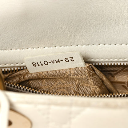 Lambskin Cannage Small My ABCDior Lady Dior White