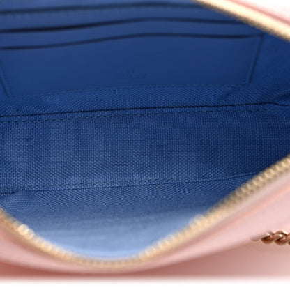 Dollar Calfskin Enamel Super Mini GG Marmont Chain Shoulder Bag  Light Pink Blue