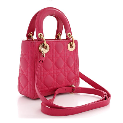 Lambskin Cannage Mini Lady Dior Pink