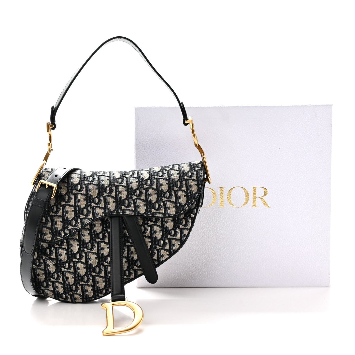 Oblique Saddle Bag With Strap Blue