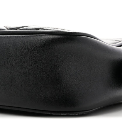Calfskin Matelasse Small GG Marmont Chain Shoulder Bag Black