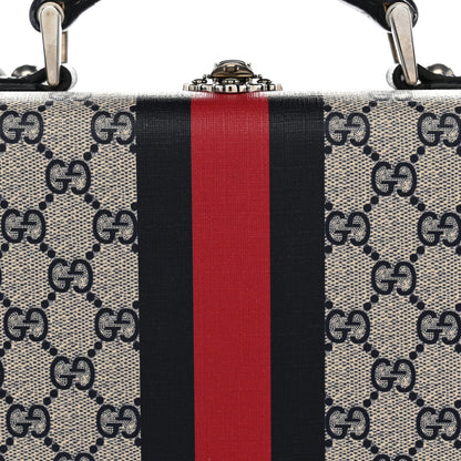 GG Supreme Monogram Web Savoy Medium Top Handle Beauty Case Beige Blue