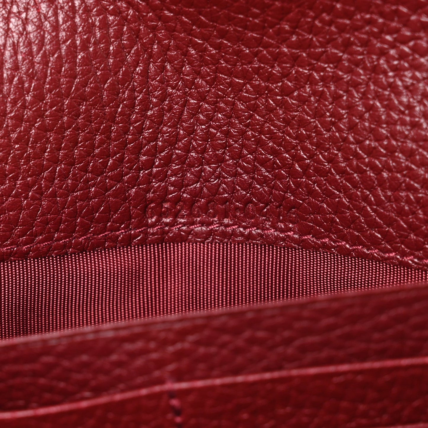 Pebbled Calfskin Jackie 1961 Chain Wallet Burgundy