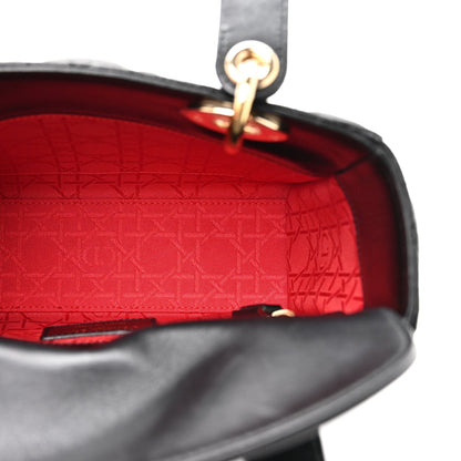 Lambskin Cannage Small Lucky Badges My Lady Dior Black