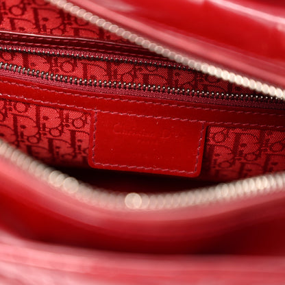 Patent Cannage Large Lady Dior Red
