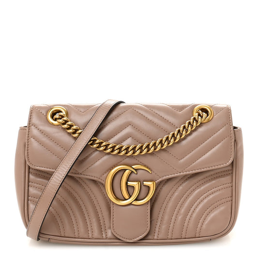 Calfskin Matelasse Small GG Marmont Shoulder Bag Porcelain Rose