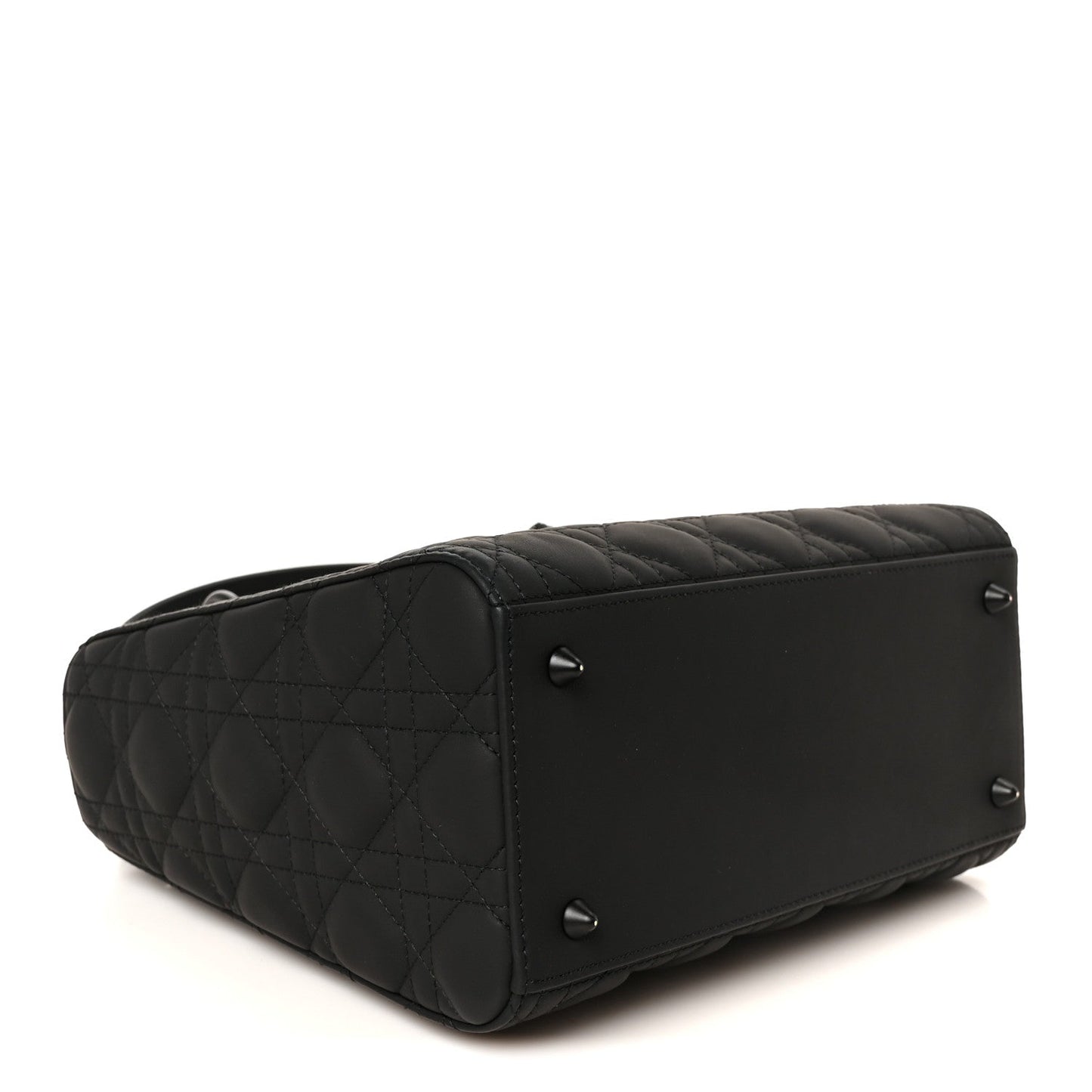 Ultra Matte Calfskin Cannage Medium Lady Dior Black