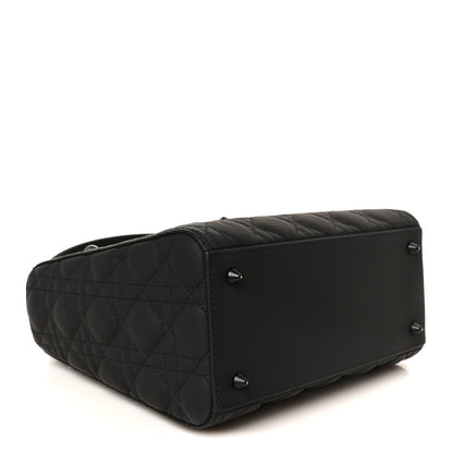 Ultra Matte Calfskin Cannage Medium Lady Dior Black