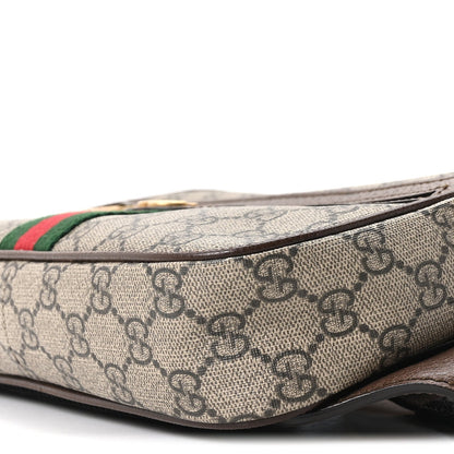 Soft GG Supreme Monogram Medium Ophidia Belt Bag Dark Brown