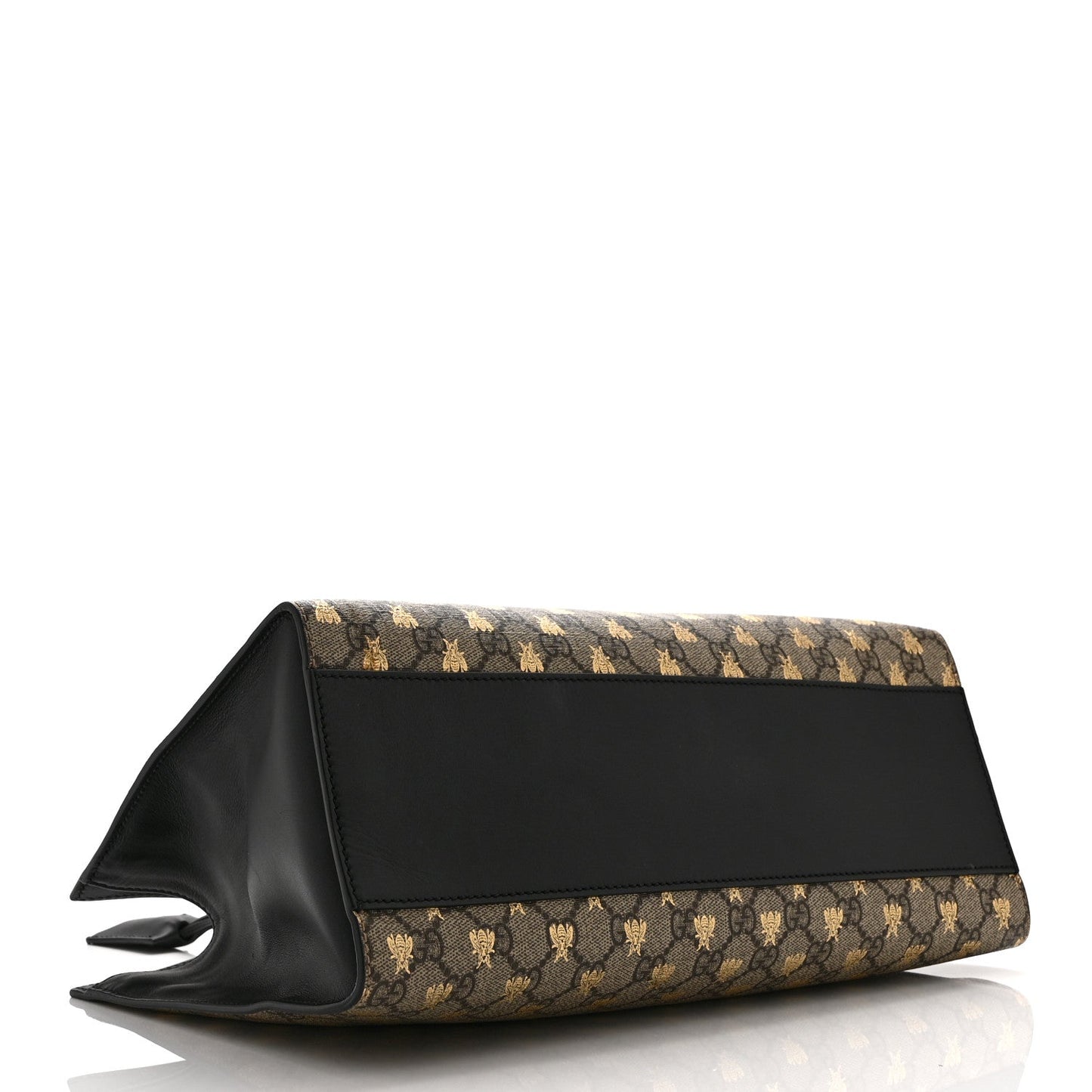GG Supreme Monogram Bees Medium Padlock Tote Beige Oro Black