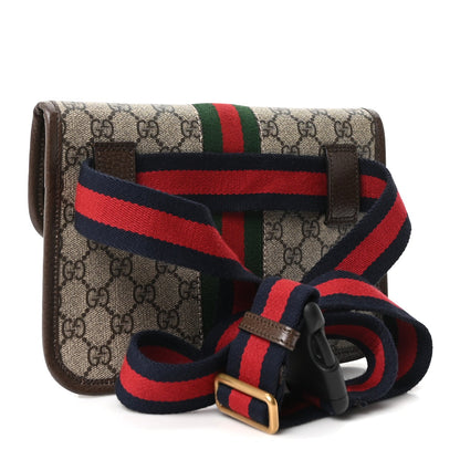 GG Supreme Monogram Web Small Ophidia Belt Bag Brown